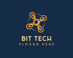 Tech Quadcopter Drone logo design