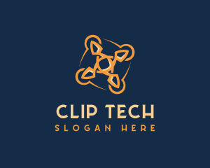 Tech Quadcopter Drone logo design