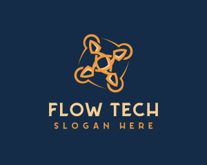 Tech Quadcopter Drone logo design