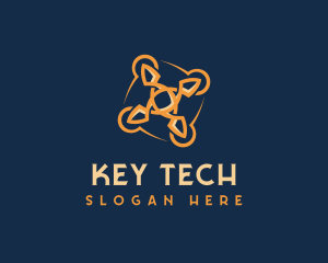 Tech Quadcopter Drone logo design