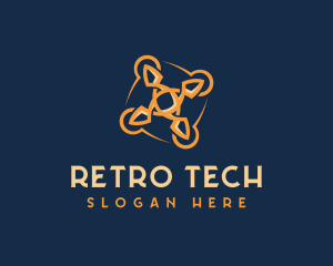 Tech Quadcopter Drone logo design