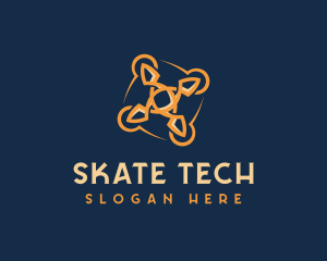 Tech Quadcopter Drone logo design