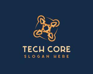 Tech Quadcopter Drone logo design