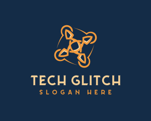 Tech Quadcopter Drone logo design