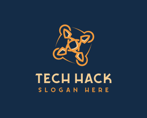 Tech Quadcopter Drone logo design