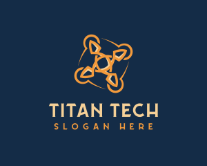 Tech Quadcopter Drone logo design