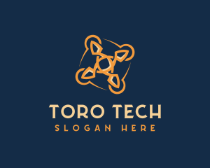 Tech Quadcopter Drone logo design