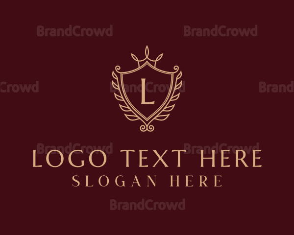 Luxury Wreath Shield Logo