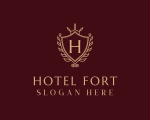 Luxury Wreath Shield logo design