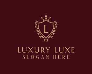 Luxury Wreath Shield logo design