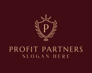 Luxury Wreath Shield logo design