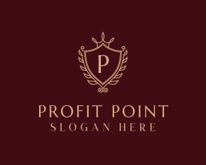 Luxury Wreath Shield logo design