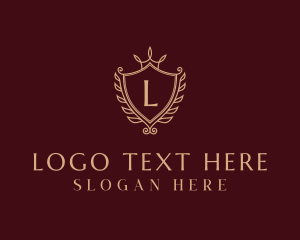 Fine - Luxury Wreath Shield logo design