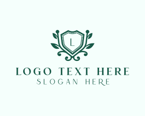 Boutique - Royal Wreath Shield logo design