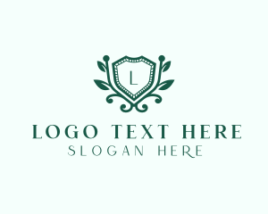 Leaves - Royal Wreath Shield logo design