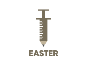 Hospital - Pencil Medical Syringe logo design
