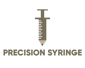 Syringe - Pencil Medical Syringe logo design