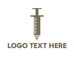 Learning - Brown Pencil Syringe logo design