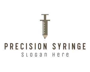 Pencil Medical Syringe logo design