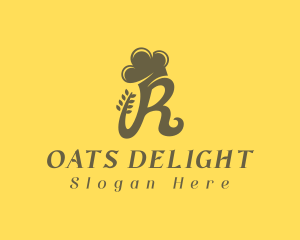 Oats - Baking Chef Letter R logo design