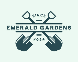 Shovel Landscaping Gardening logo design