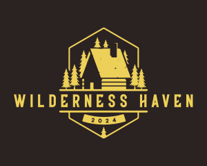 Lodge - Cabin Forest Lodge logo design