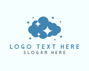 Starry Sparkle Cloud logo design