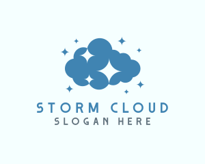 Starry Sparkle Cloud logo design