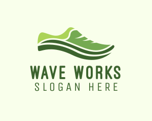 Modern Wave Shoe logo design