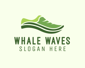 Modern Wave Shoe logo design