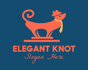 Hat Necktie Dog logo design