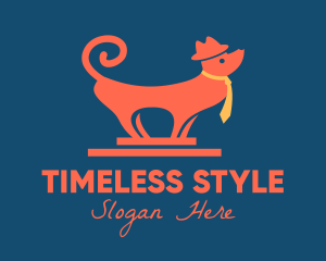 Hat Necktie Dog logo design