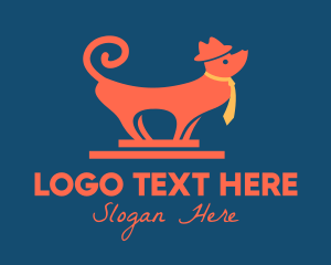 Simple - Hat Necktie Dog logo design