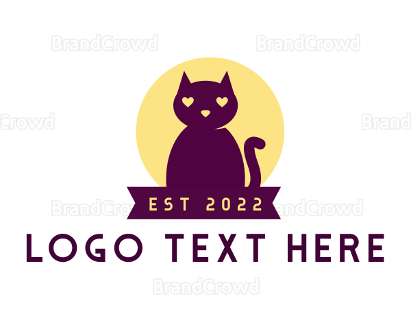 Cute Purple Cat Logo