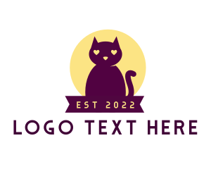 Cute Purple Cat logo design
