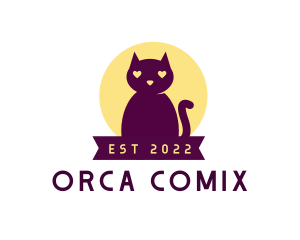 Veterinarian - Cute Purple Cat logo design