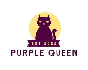 Cute Purple Cat logo design