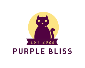 Purple - Cute Purple Cat logo design