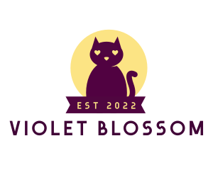 Cute Purple Cat logo design