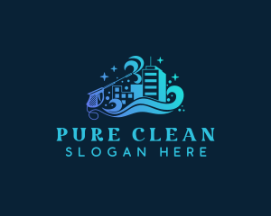 Clean Building Pressure Washer logo design