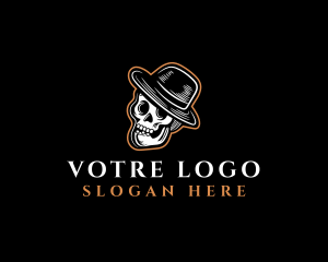 Skeleton - Spooky Skull Hat logo design