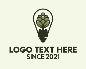 Pub - Beer Hops Light Bulb logo design