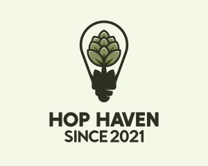 Hops - Beer Hops Light Bulb logo design