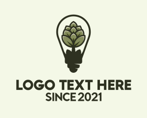 Hops - Beer Hops Light Bulb logo design
