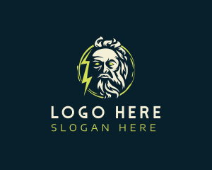 Man - Lightning Bolt God logo design