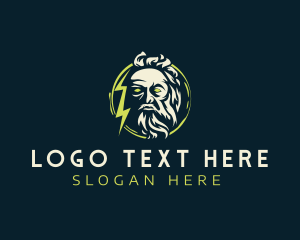 Mythology - Lightning Bolt God logo design