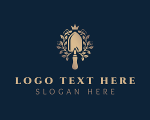 Trowel - Gold Trowel Garden logo design