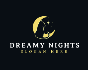 Night Cat Moon logo design