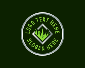Eco - Grass Lawn Gardening logo design