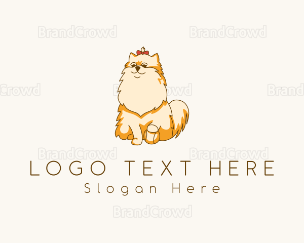 Cute Pomeranian Dog Logo